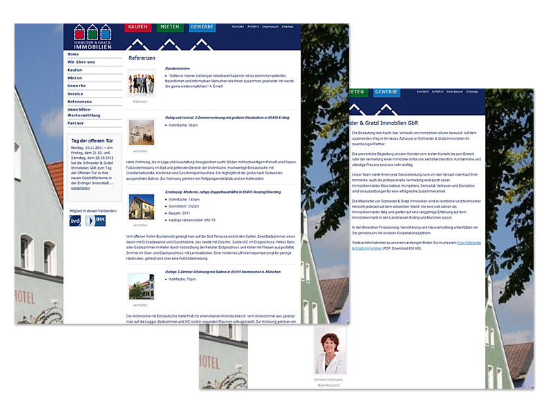 Website Immobilien Schneider & Gratzl - Branche: Immobilienmakler