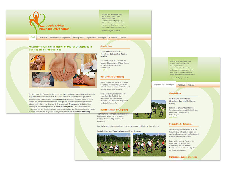 Website Osteopathie Starnberger See - Branche: Osteopathie