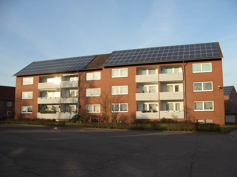 Wohnungsbau-Genossenschaft Eiderstedt/Dithmarschen eG, 25832 TÃ¶nning Beispiel fÃ¼r Photovoltaikanlage 